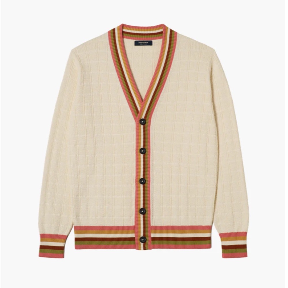 SQUARES CARDIGAN OFF-WHITE